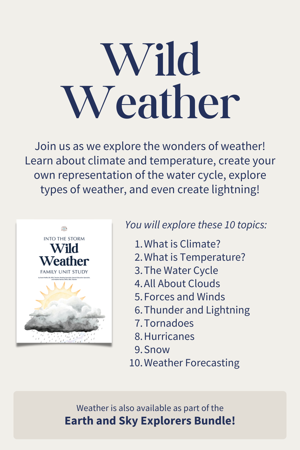 Wild Weather Unit Study Topics