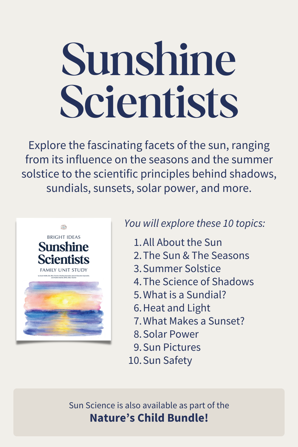 Sunshine Scientists Family Unit Study