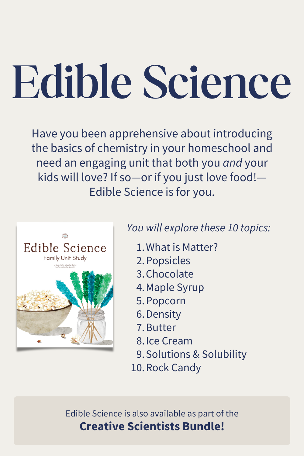 10 topics in the edible science unit