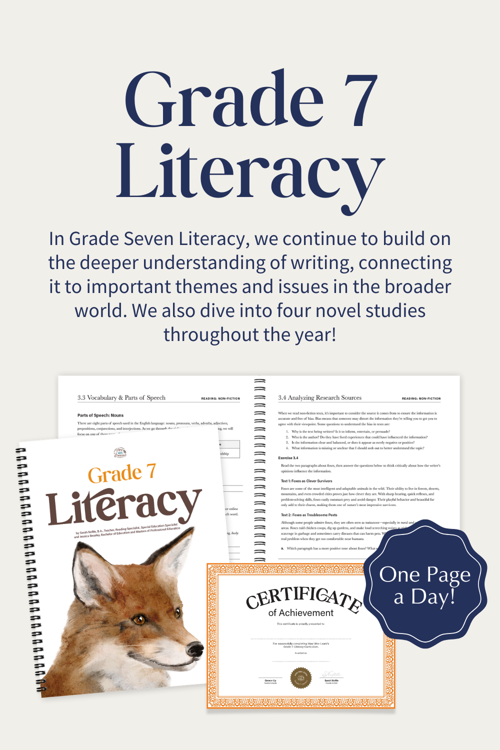 How Wee Learn's Grade 7 Literacy