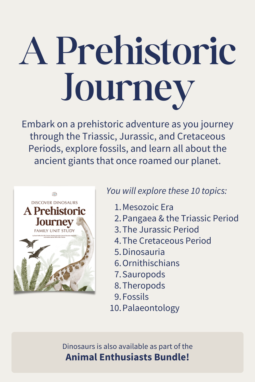 A Prehistoric Journey Unit Study