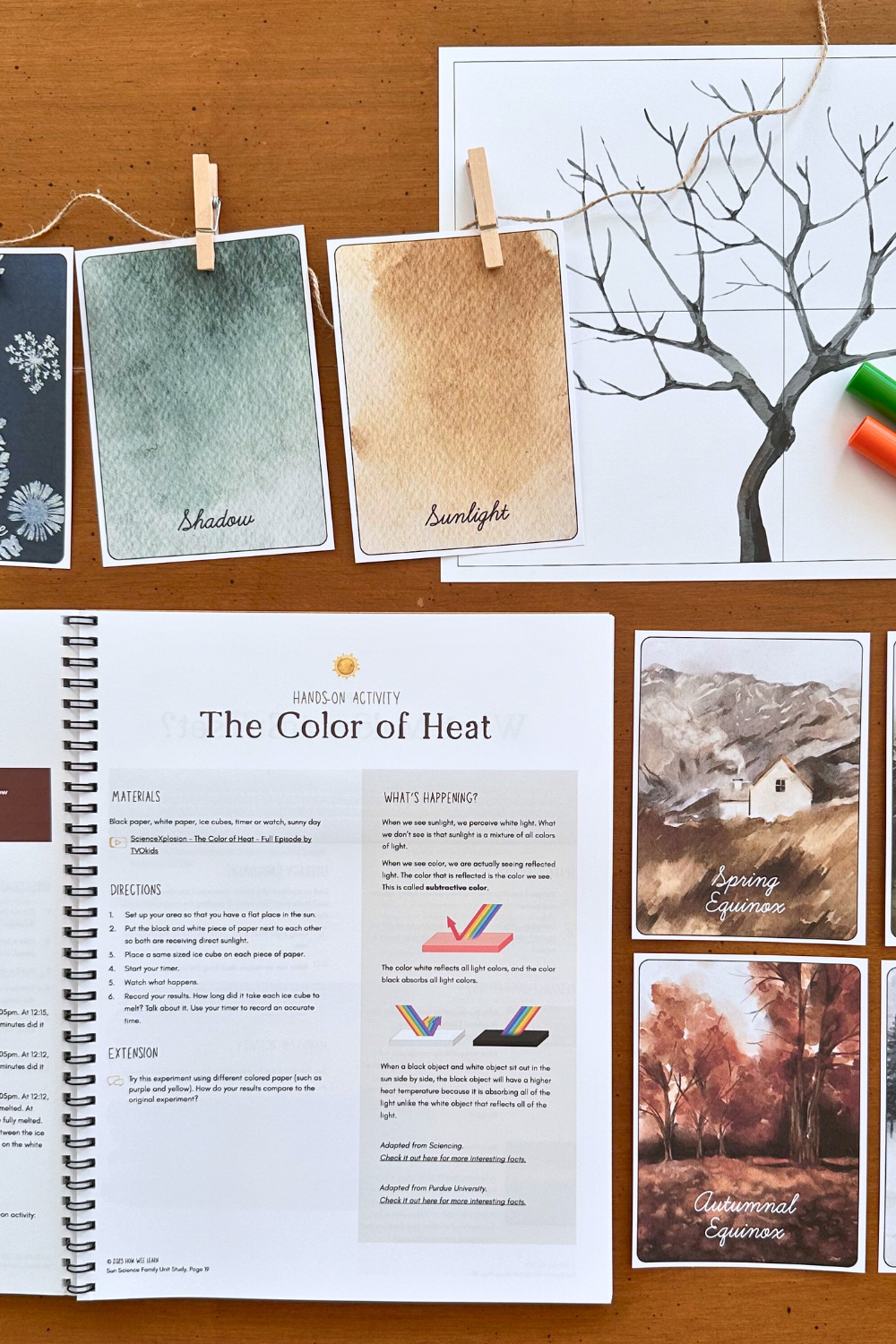 The color of heat sun science experiment