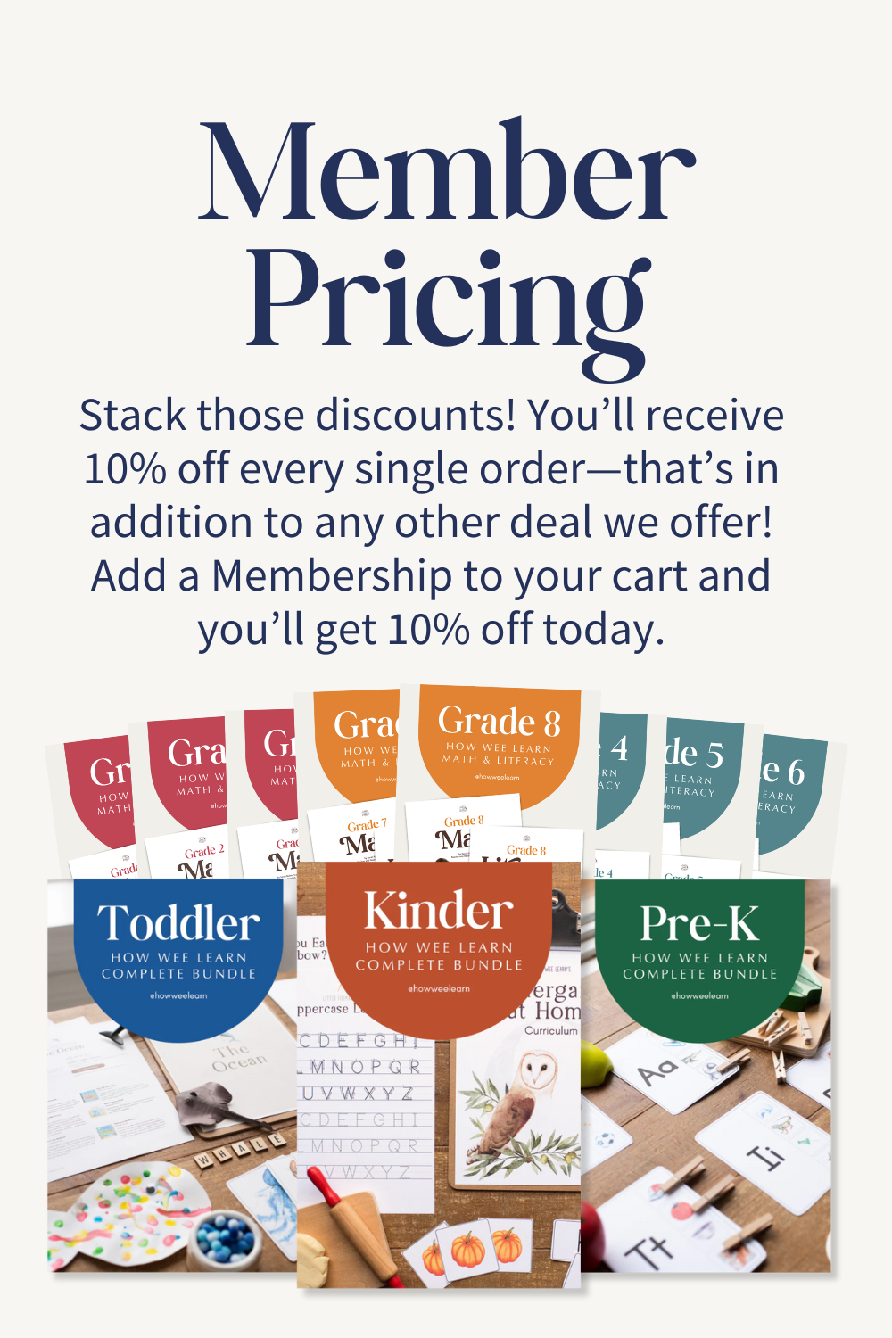 How Wee Learn Community Members receive 10% off store wide