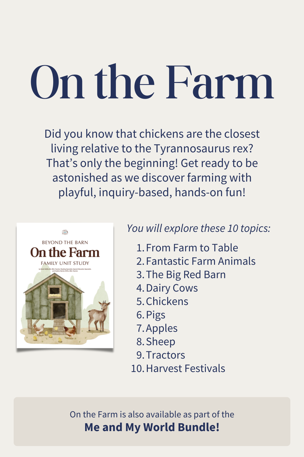 On the Farm Unit Study for Kids