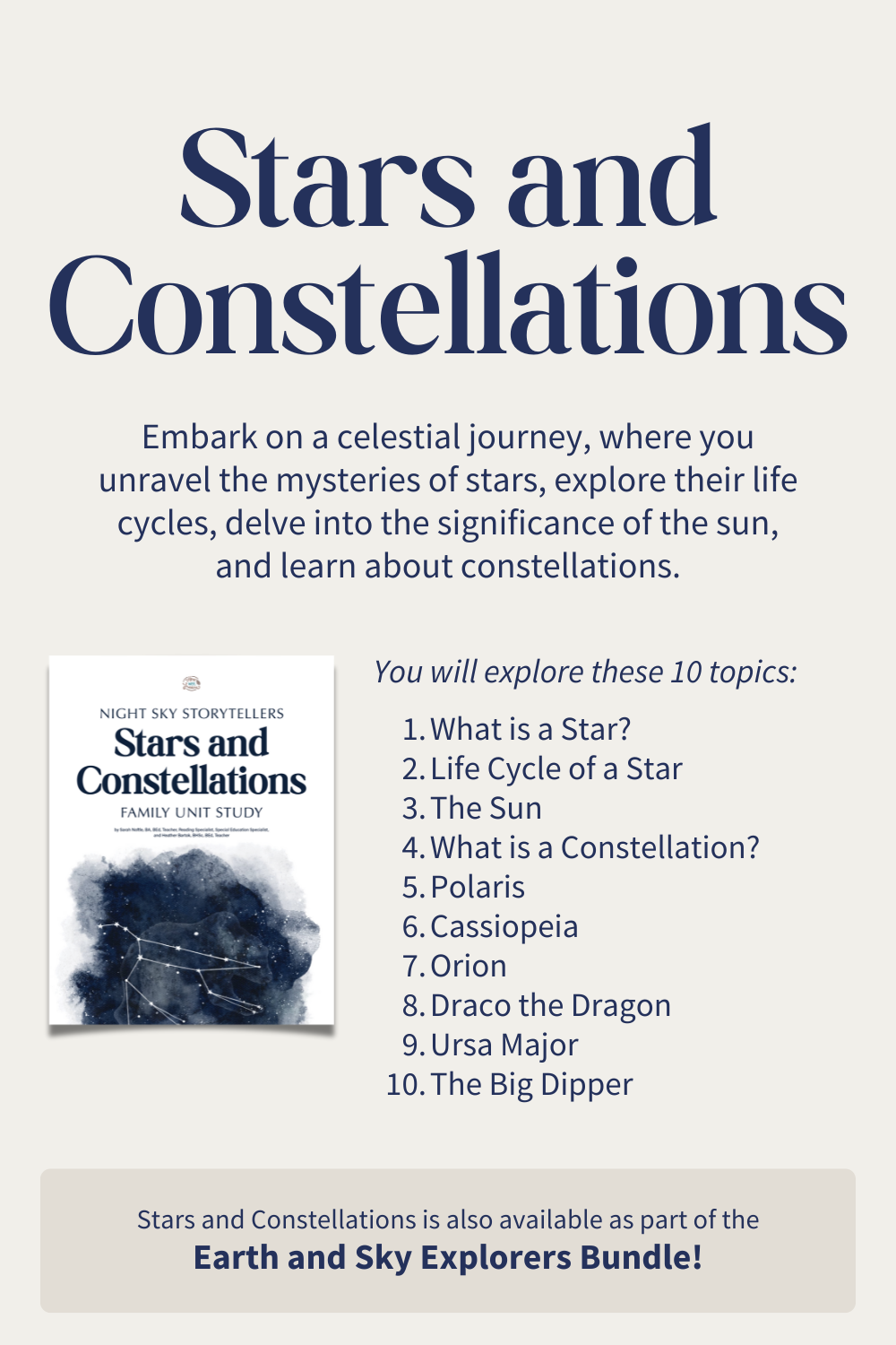 Stars and Constellations Family Unit Study