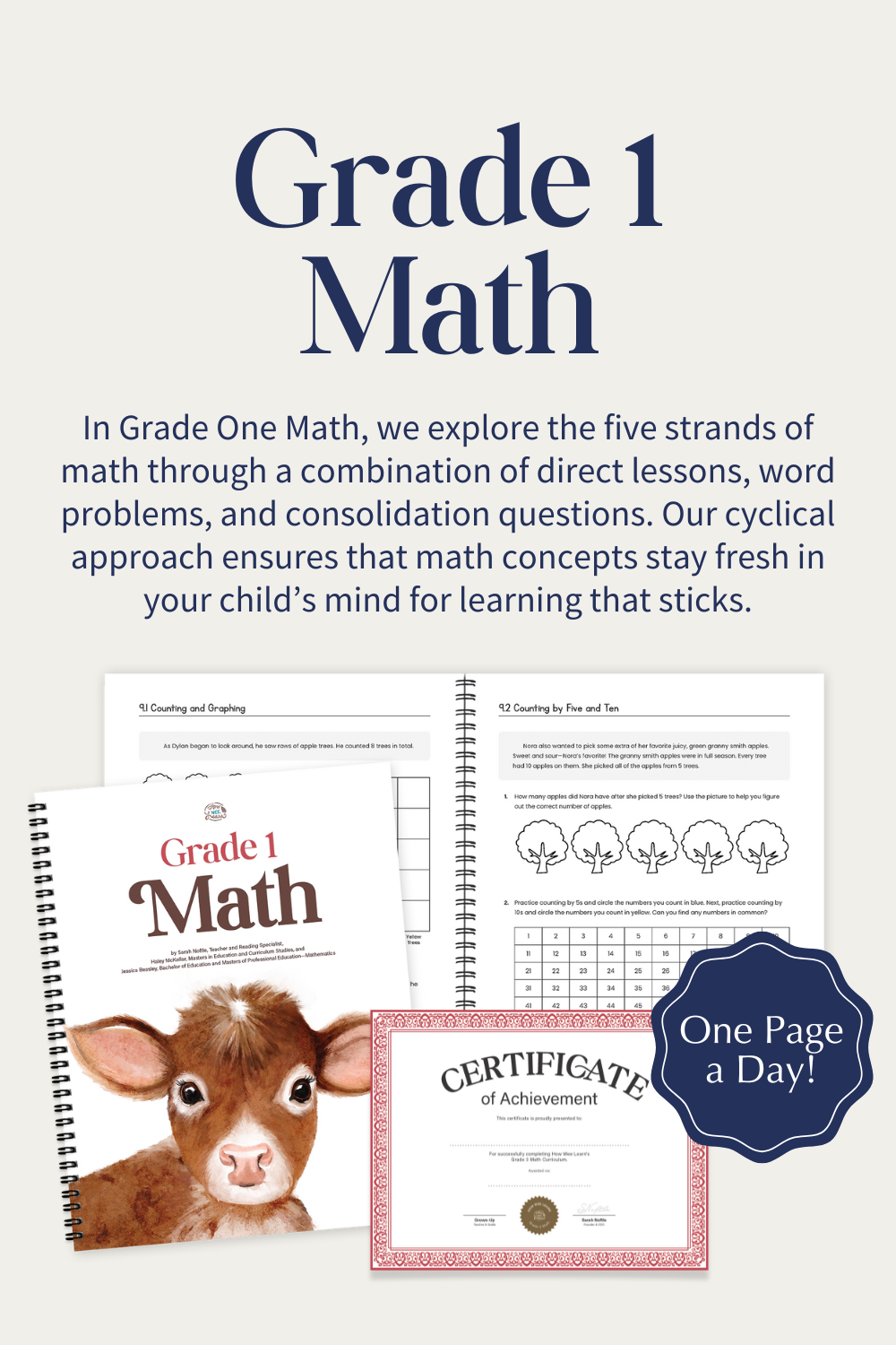 Grade One Math Curriculum | Homeschool in one page a day! – How Wee Learn