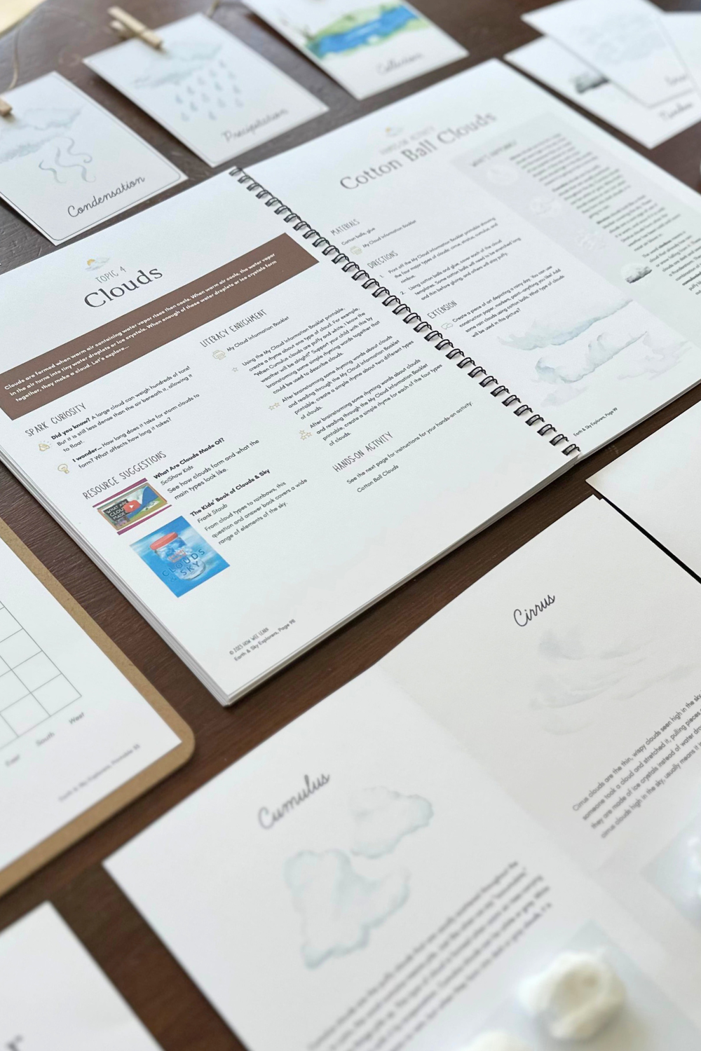 Clouds topic and printables in the Weather Unit Study