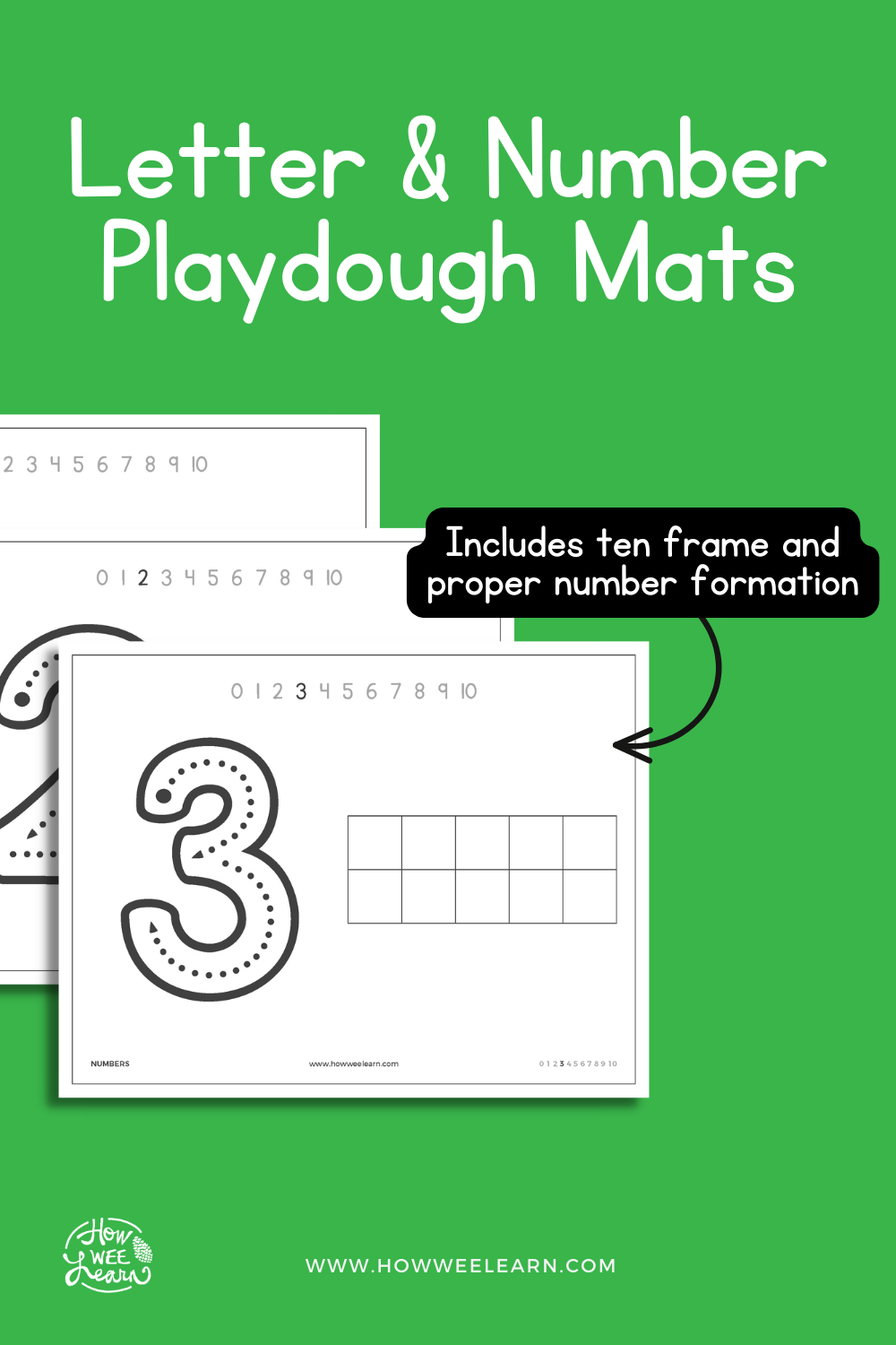 Playdough Mats: Numbers