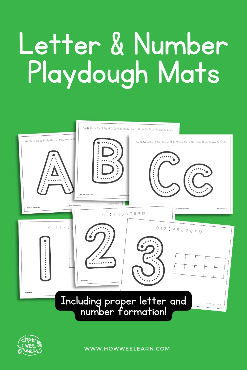 Letter Formation Play-Doh Mat: Letter W Printable (Color